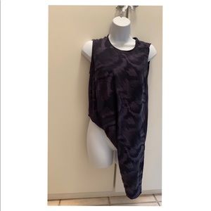 Seis Marjan blue asymmetrical draped top